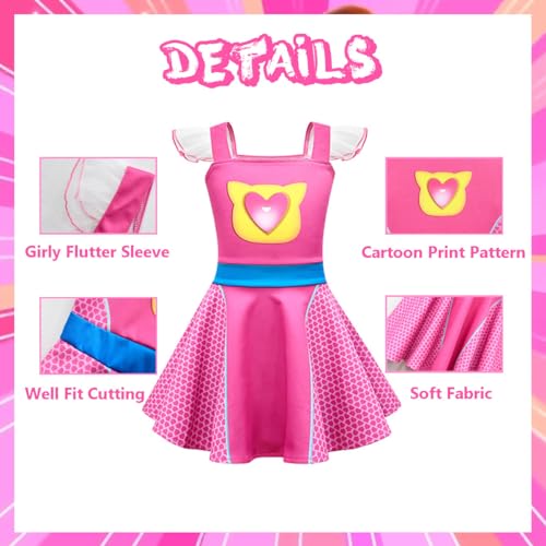 Cute Flutter Sleeve Dress for Girls Ages 3-8 Daily School-Outfit