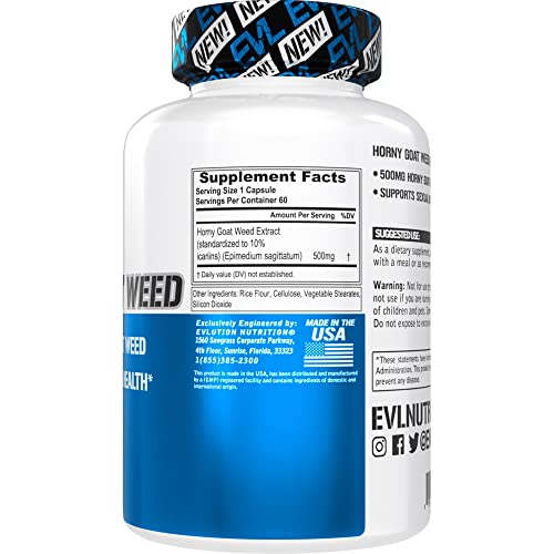 EVL Horny Goat Weed for Men - Performance Size and Energy Booster with Horny Goat Weed Extract - Male Libido and Testost