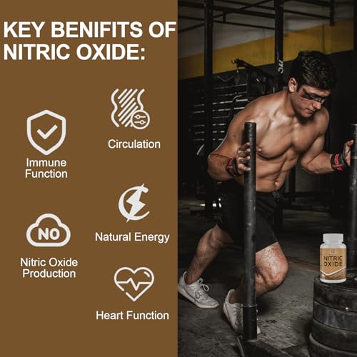 Nitric Oxide Supplement for Heart Health & Circulation - 90 Capsules (1 Bottle)  
Nitric Oxide Booster & Immune Support