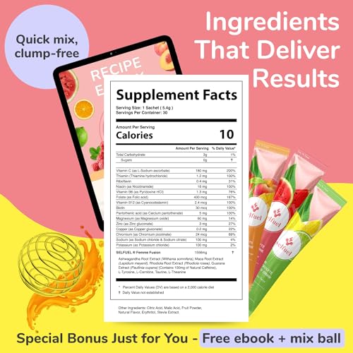 Natural Clean Energy Drink Powder for Focus and Hydration | Zero Sugar, Long-Lasting Energy Boost | Zero Sugar, Natural