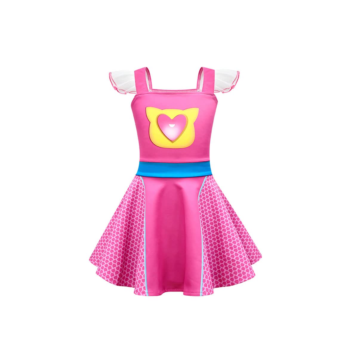 Cute Flutter Sleeve Dress for Girls Ages 3-8 Daily School-Outfit
